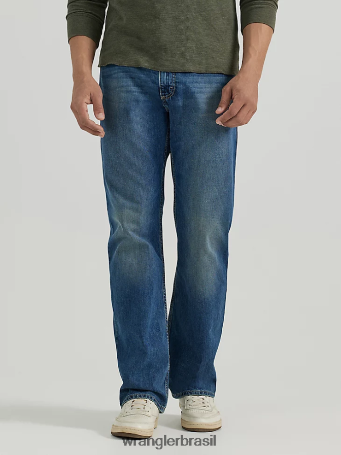Wrangler calça jeans bootcut relaxada e autêntica índigo médio (10zm4rbgi) homens roupas 00LN6N125