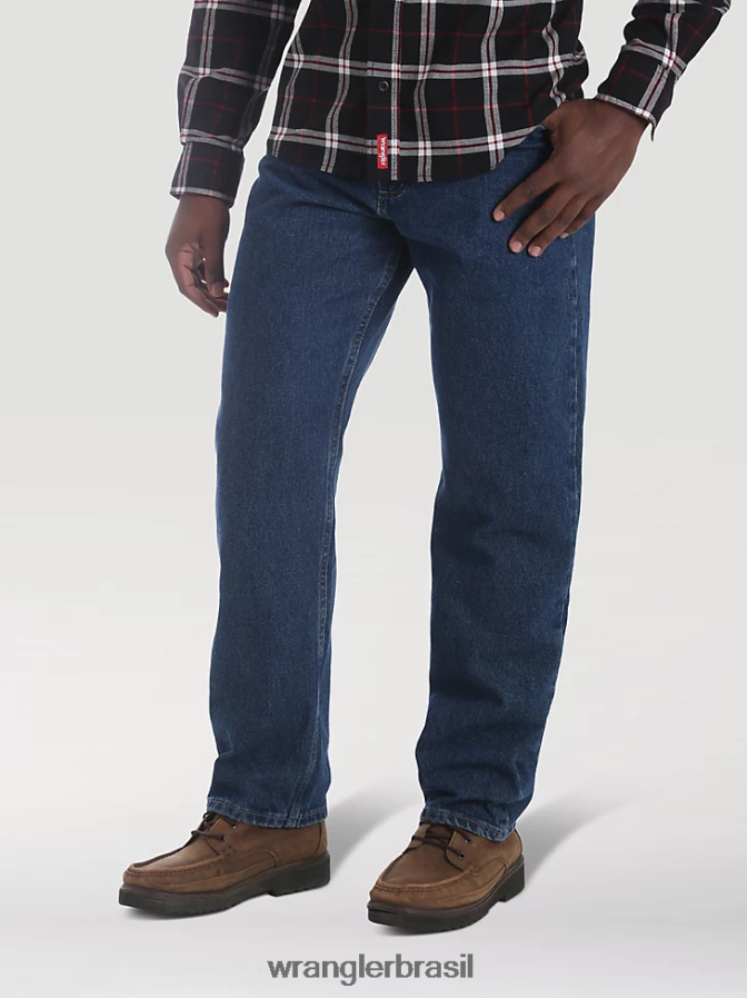 Wrangler calça jeans cinco estrelas premium com ajuste relaxado enxágue escuro (97601dr) homens roupas 00LN6N86