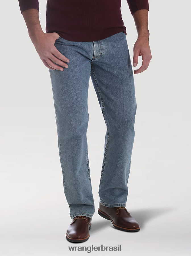 Wrangler calça jeans cinco estrelas premium performance series regular fit lavagem clara (96cfvlw) homens roupas 00LN6N69