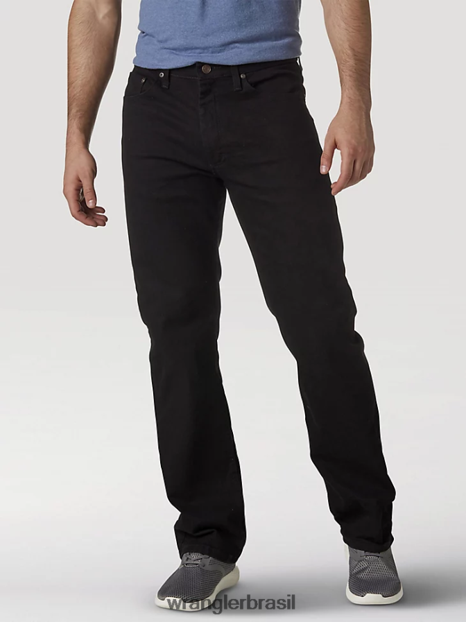Wrangler calça jeans cinco estrelas premium performance series regular fit preto (96cfvcb) homens roupas 00LN6N72