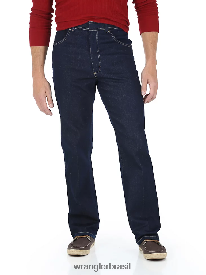 Wrangler calça jeans cinco estrelas premium regular flex fit índigo escuro (85498ps) homens roupas 00LN6N189