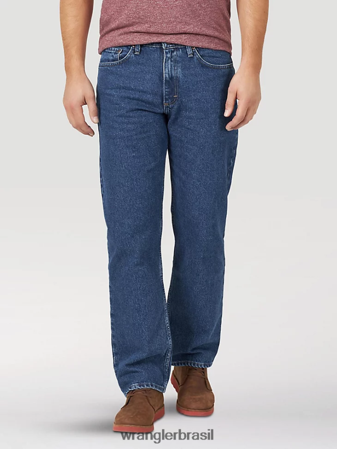 Wrangler calça jeans de algodão autêntica e relaxada lavagem de pedra escura (10zm200sw) homens roupas 00LN6N117