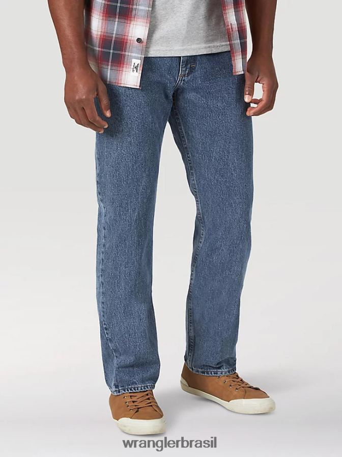 Wrangler calça jeans regular fit autêntica azul vintage (10zm100vg) homens roupas 00LN6N152