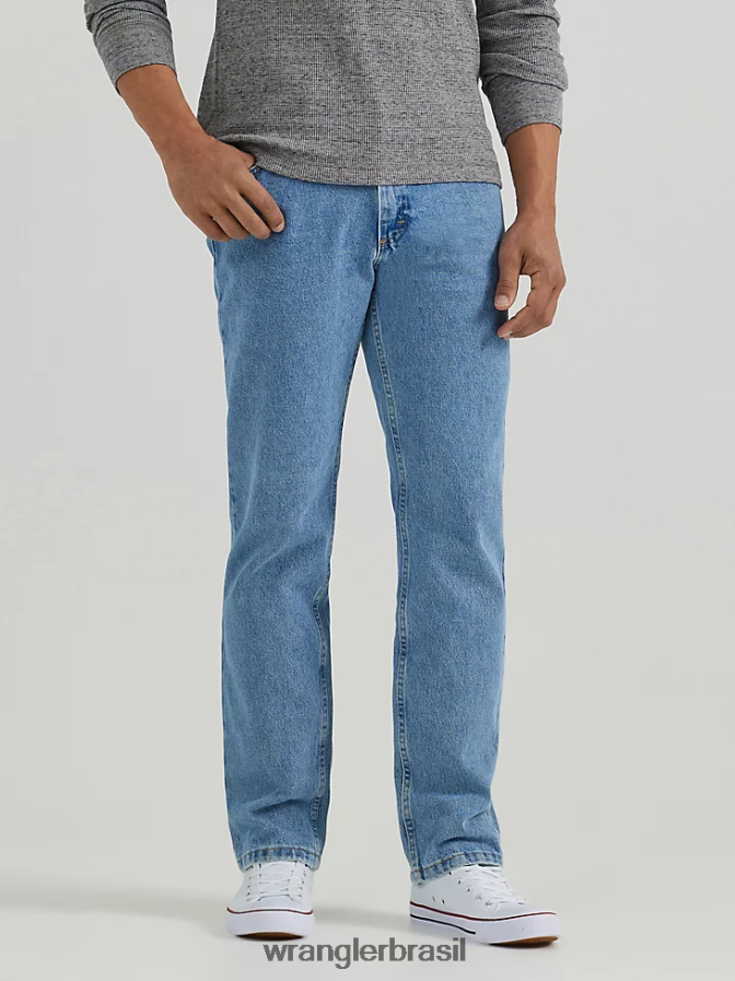Wrangler calça jeans regular fit autêntica lavagem de pedra leve (10zm100ls) homens roupas 00LN6N148