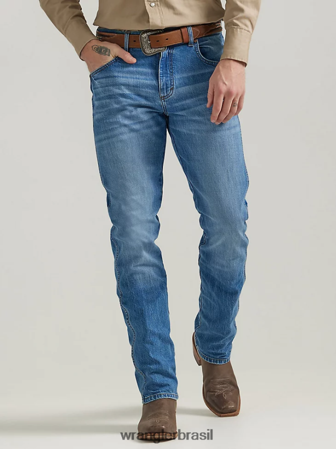 Wrangler calça jeans retrô slim fit com perna reta acres de diamante (112330336) homens roupas 00LN6N28