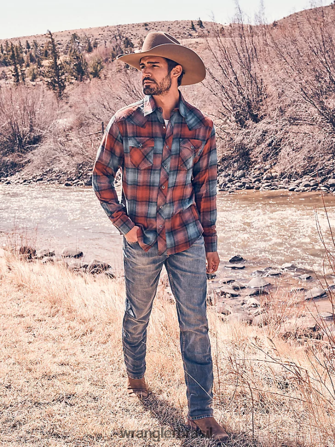 Wrangler calça jeans retrô slim fit com perna reta bozeman (wlt88bz) homens roupas 00LN6N27