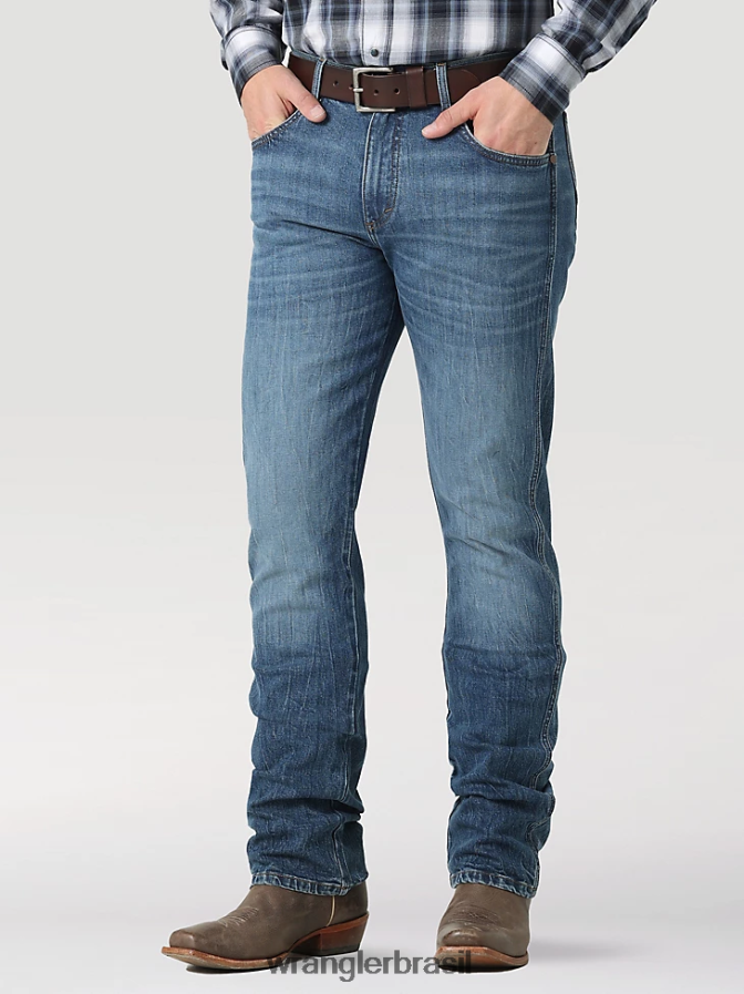 Wrangler calça jeans retrô slim fit com perna reta serragem (112322491) homens roupas 00LN6N37