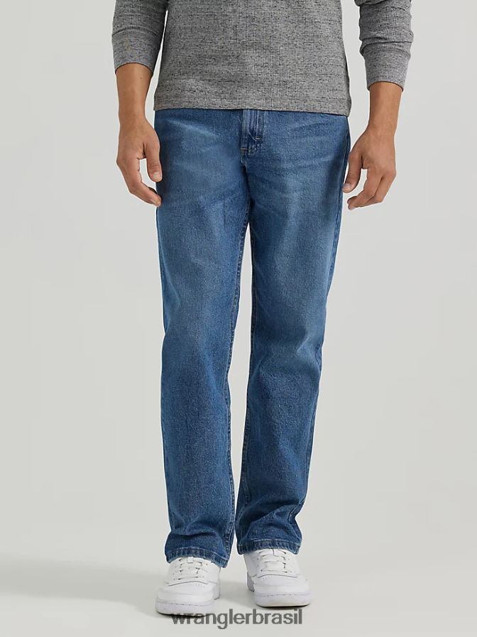 Wrangler jeans premium cinco estrelas flex para conforto e ajuste relaxado índigo médio (97fxvmi) homens roupas 00LN6N80