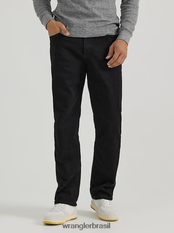 Wrangler jeans premium cinco estrelas flex para conforto e ajuste relaxado negro de carvão (97fxvcb) homens roupas 00LN6N82
