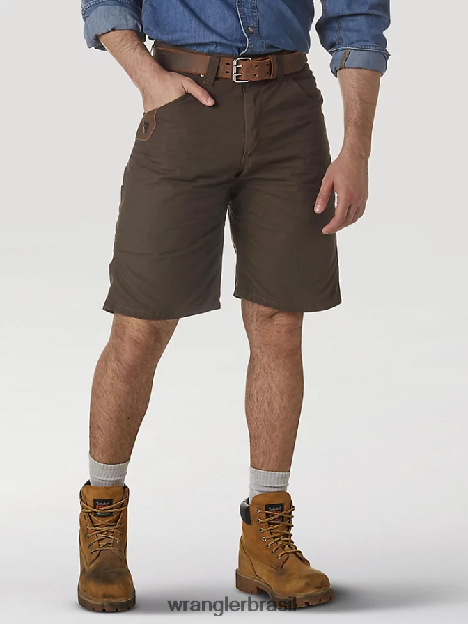 Wrangler Riggs Workwear Técnico Short marrom escuro (3w345db) homens roupas 00LN6N593