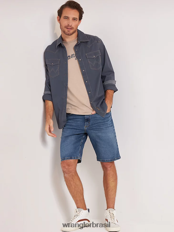 Wrangler livre para esticar short jeans tonalidade média (112317150) homens roupas 00LN6N578