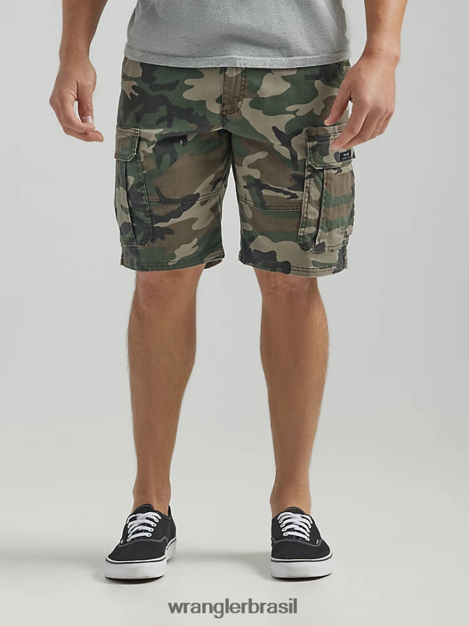 Wrangler short cargo premium cinco estrelas camuflagem marrom verde (112336219) homens roupas 00LN6N518