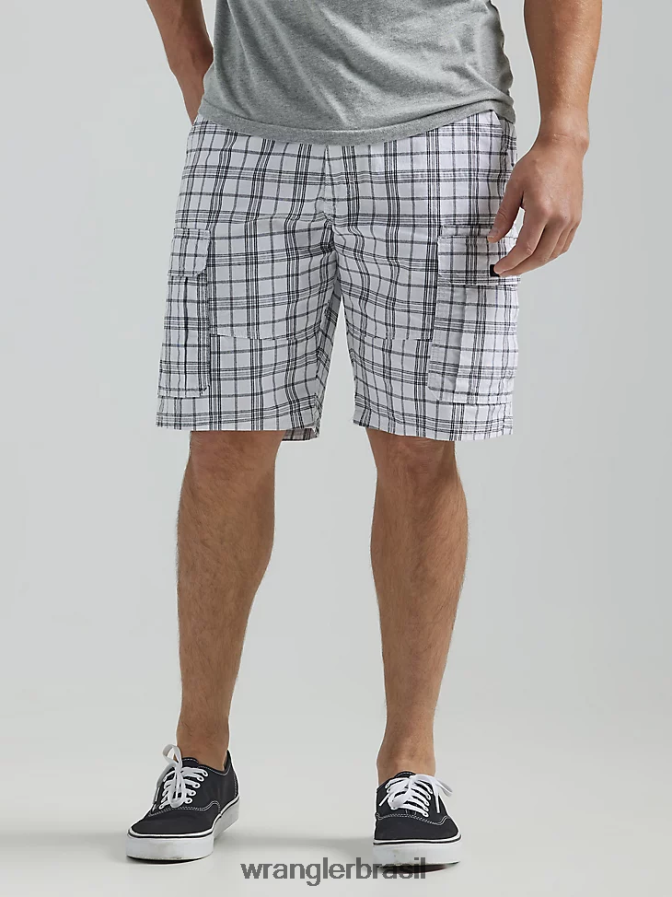 Wrangler short cargo premium cinco estrelas xadrez branco (112336289) homens roupas 00LN6N519