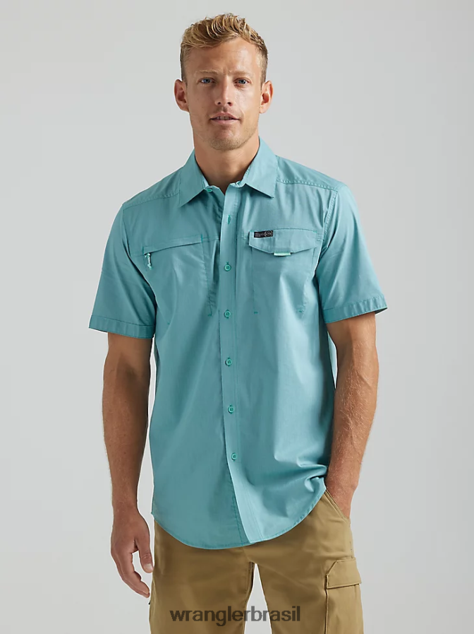 Wrangler camisa atg com bolso e zíper assimétrico maré (112331236) homens roupas 00LN6N640