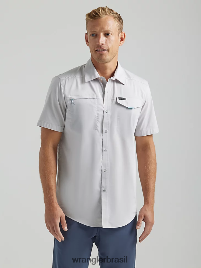 Wrangler camisa atg com bolso e zíper assimétrico névoa (112333905) homens roupas 00LN6N328