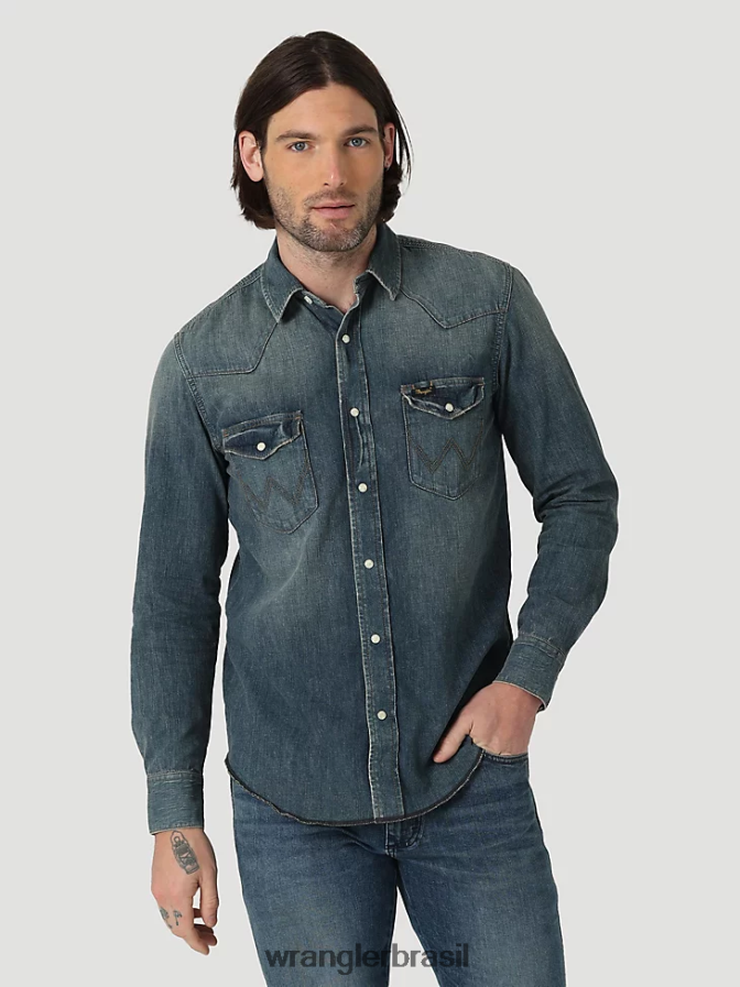 Wrangler camisa de herança argila lavada (112319084) homens roupas 00LN6N476