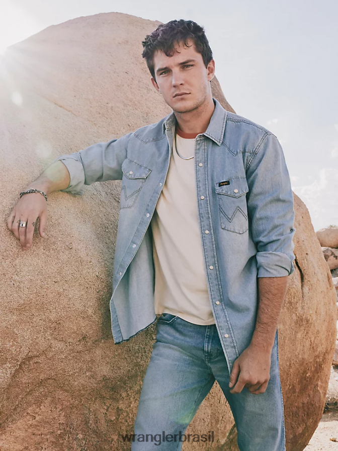 Wrangler camisa de herança sunfade (112335476) homens roupas 00LN6N475