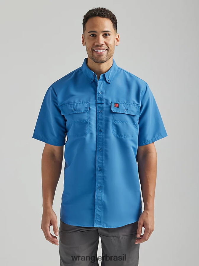 Wrangler camisa de trabalho leve riggs workwear azul escuro (112325419) homens roupas 00LN6N347