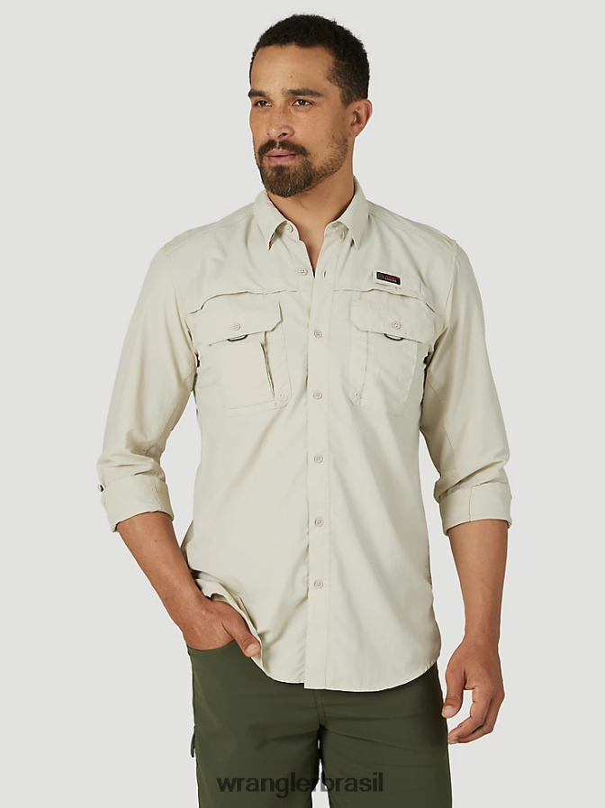 Wrangler camisa manga longa atg angler pelicano (10nsb75pn) homens roupas 00LN6N340