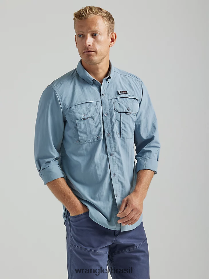 Wrangler camisa manga longa atg angler ventos alísios (112333906) homens roupas 00LN6N653