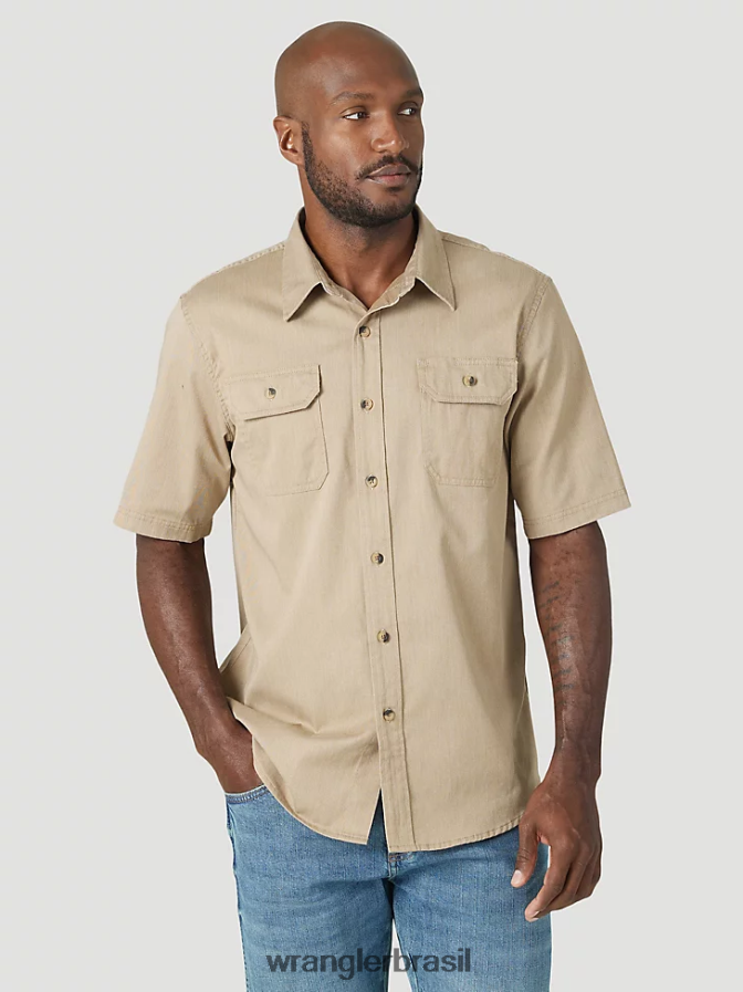 Wrangler camisa épica de sarja soft flex urze de olmo (112315232) homens roupas 00LN6N360