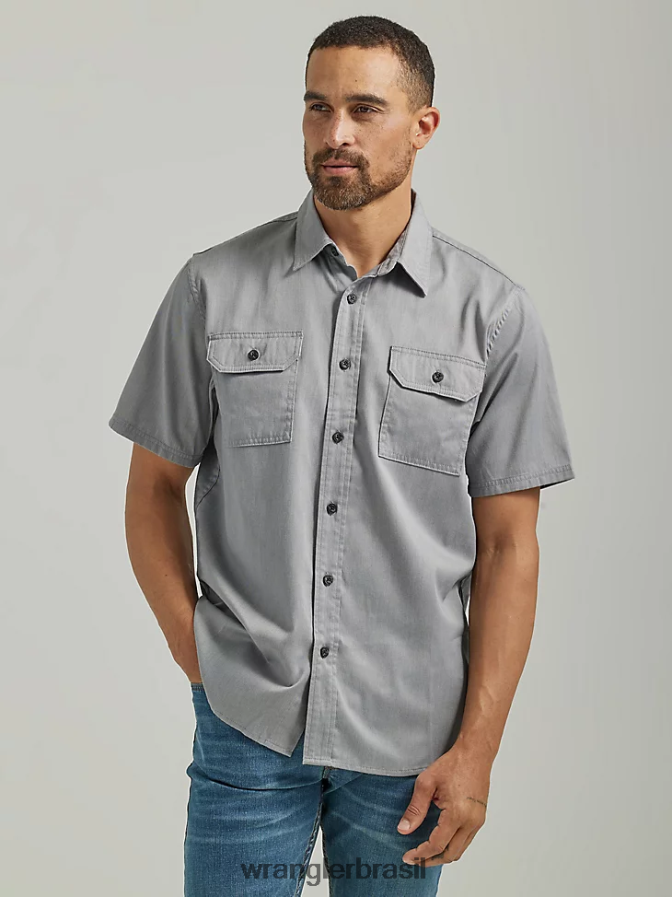 Wrangler camisa épica de sarja soft flex urze de pele de tubarão (112330793) homens roupas 00LN6N356