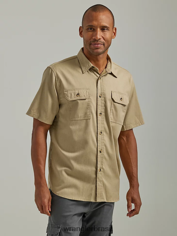 Wrangler camisa épica soft flex sarja (112330683) homens roupas 00LN6N354